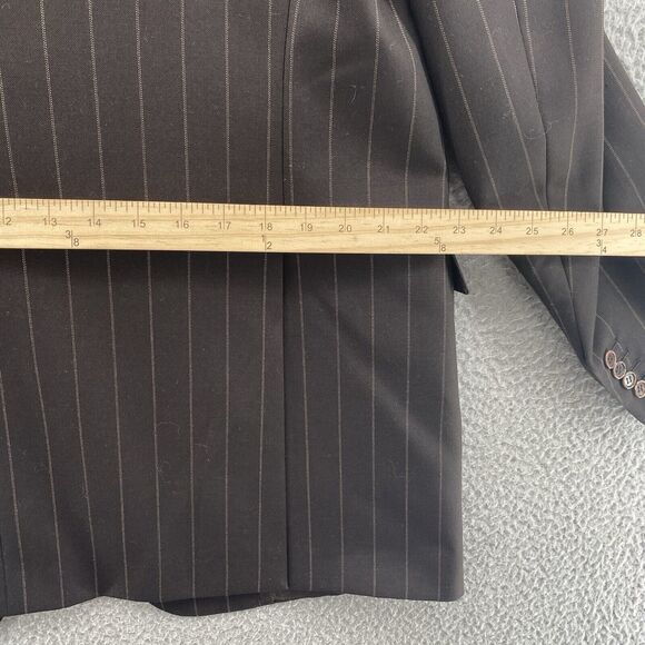 BRIONI Neiman MarcusTraiano Blazer Mens Brown 46L Gold Striped Jacket Wool‎ Coat - Picture 13 of 16